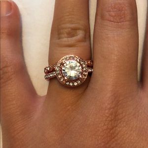 Rose gold colored ring